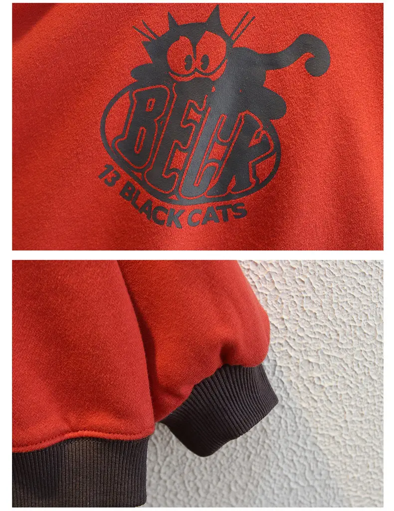 Boys Red Black Cats Sweatshirt Spring Autumn 2025 — feature 10