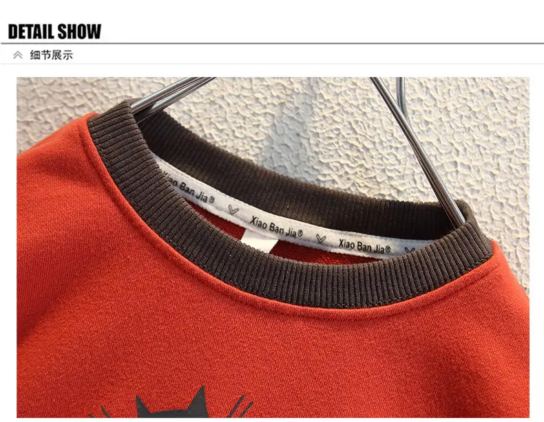 Boys Red Black Cats Sweatshirt Spring Autumn 2025 — feature 9