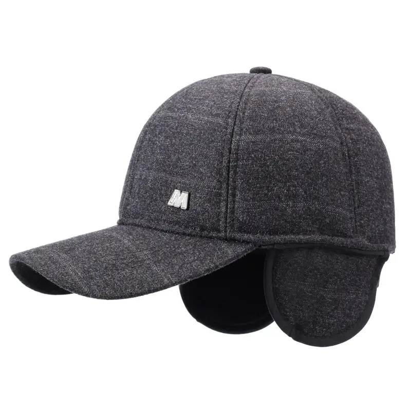 Men Woolen Duckbill Cap Winter Warm Ear Protection - Image 5