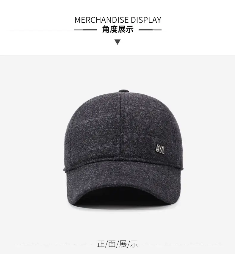 Men Woolen Duckbill Cap Winter Warm Ear Protection — feature 8