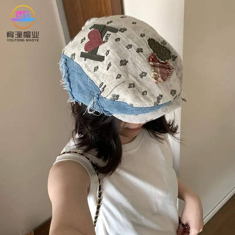 New Spring Heart Patch Hat for Women