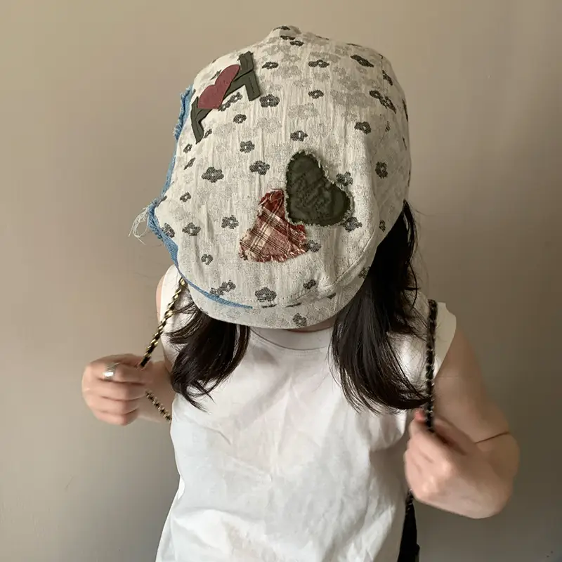 New Spring Heart Patch Hat for Women