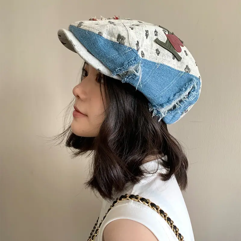New Spring Heart Patch Hat for Women
