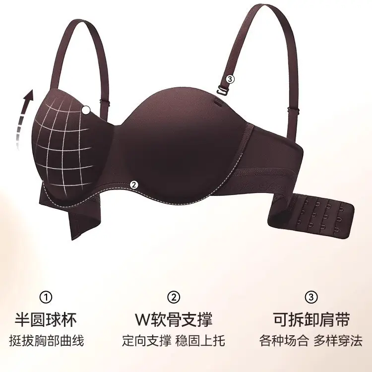 Sw Round Cup Bra for Women with Small Breasts, Push-Up to Make the Breasts Look Bigger, Support to Prevent Sagging, Seamless, No Empty Cup, Beautiful Back Bra