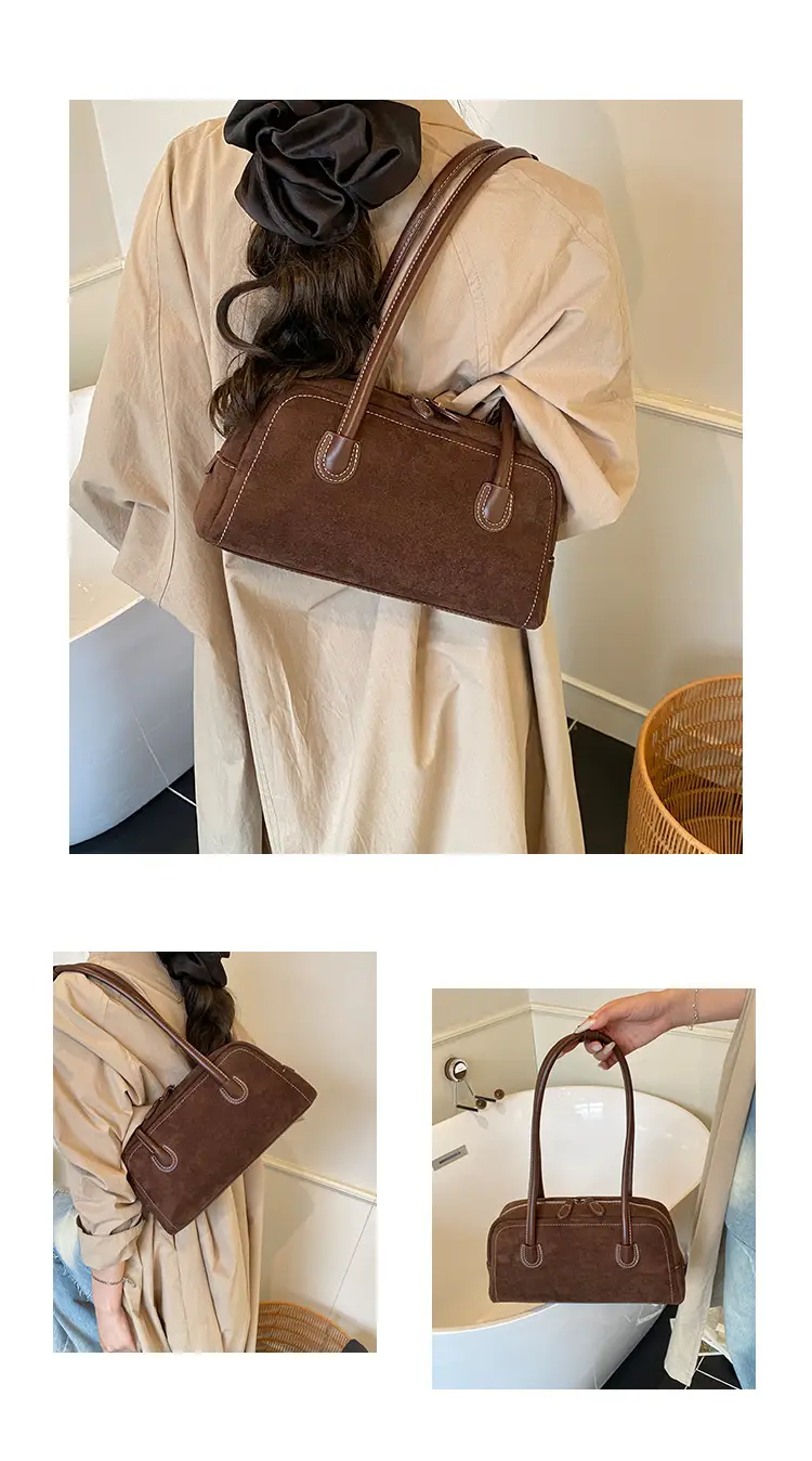 Women's Tan Leather Shoulder Bag with Gold Handles — feature 15
