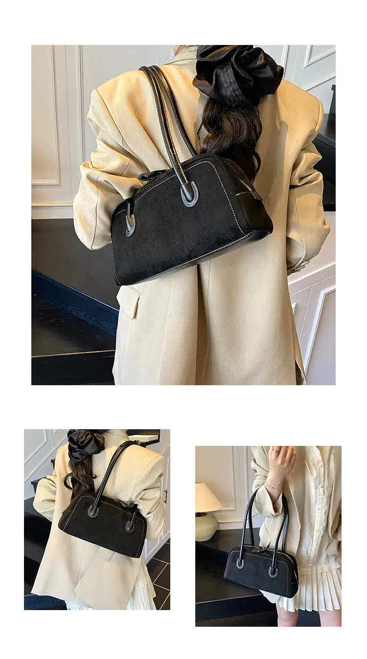 Women's Tan Leather Shoulder Bag with Gold Handles — feature 16