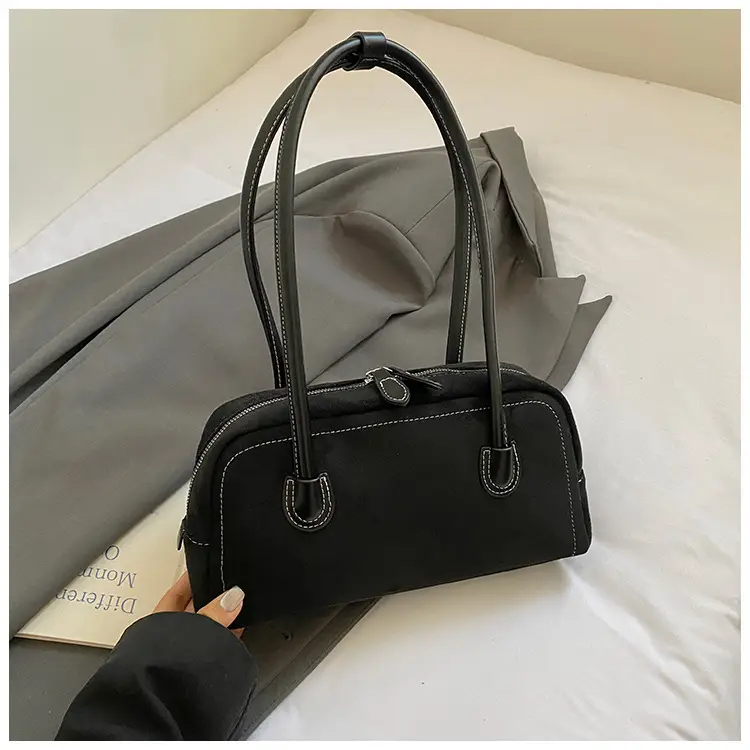 Women's Tan Leather Shoulder Bag with Gold Handles — feature 22