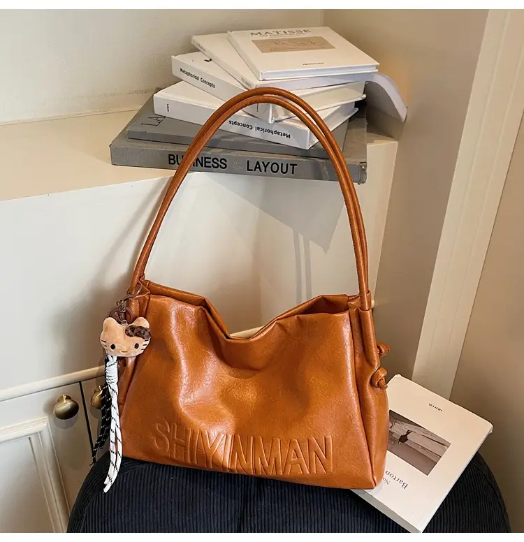 Women's Retro Brown Leather Tote Bag 2025 Autumn Winter — feature 18