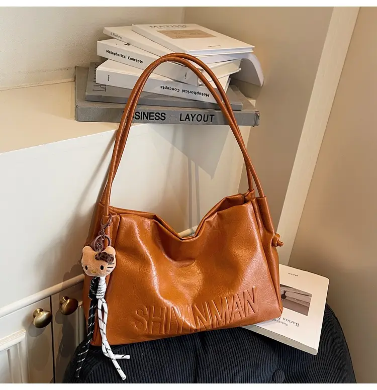 Women's Retro Brown Leather Tote Bag 2025 Autumn Winter — feature 19