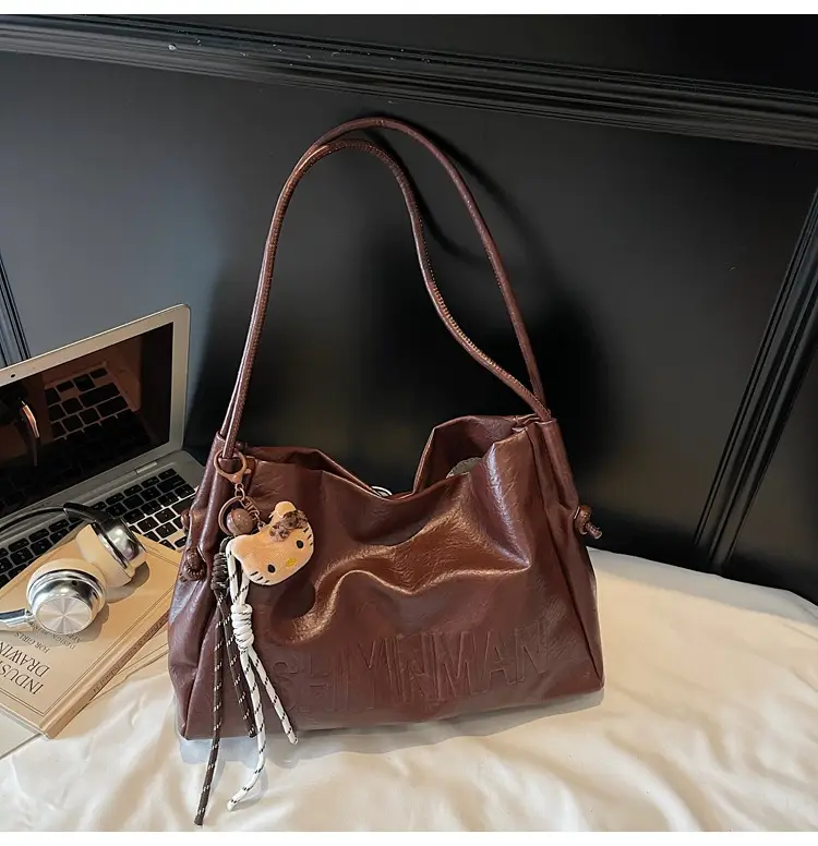 Women's Retro Brown Leather Tote Bag 2025 Autumn Winter — feature 21