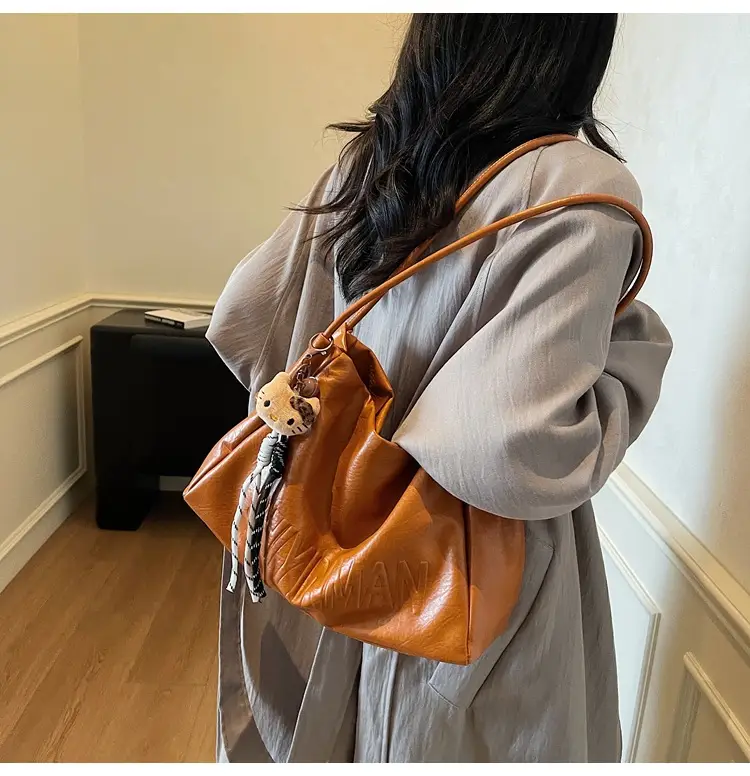 Women's Retro Brown Leather Tote Bag 2025 Autumn Winter — feature 22