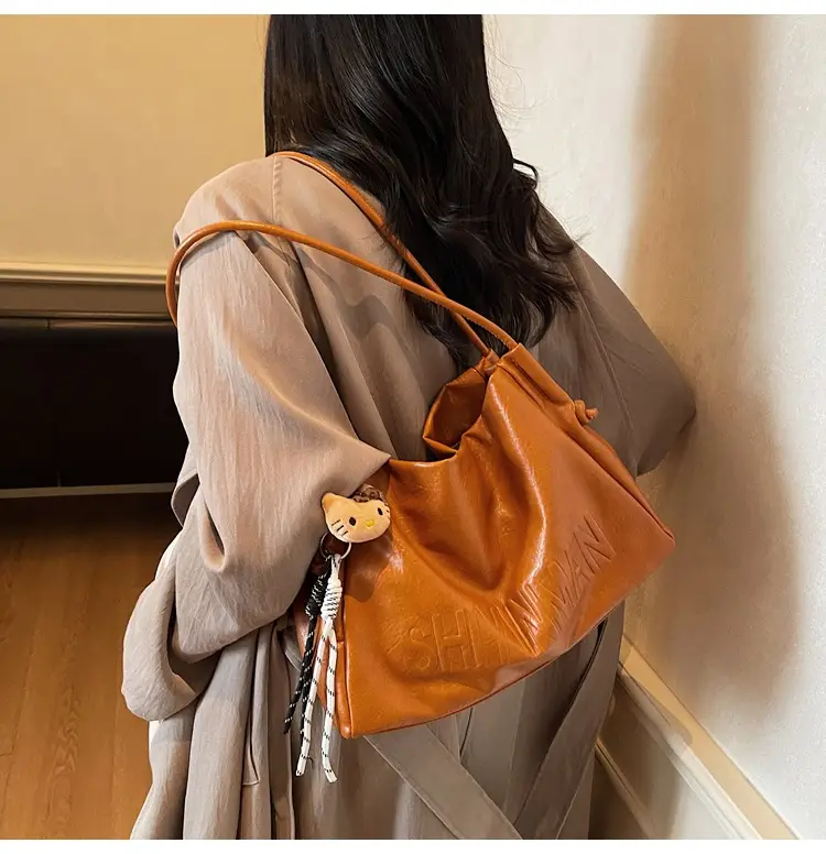 Women's Retro Brown Leather Tote Bag 2025 Autumn Winter — feature 26