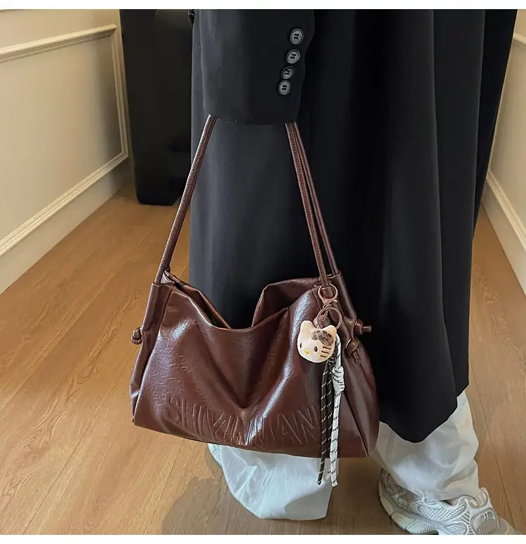 Women's Retro Brown Leather Tote Bag 2025 Autumn Winter — feature 35