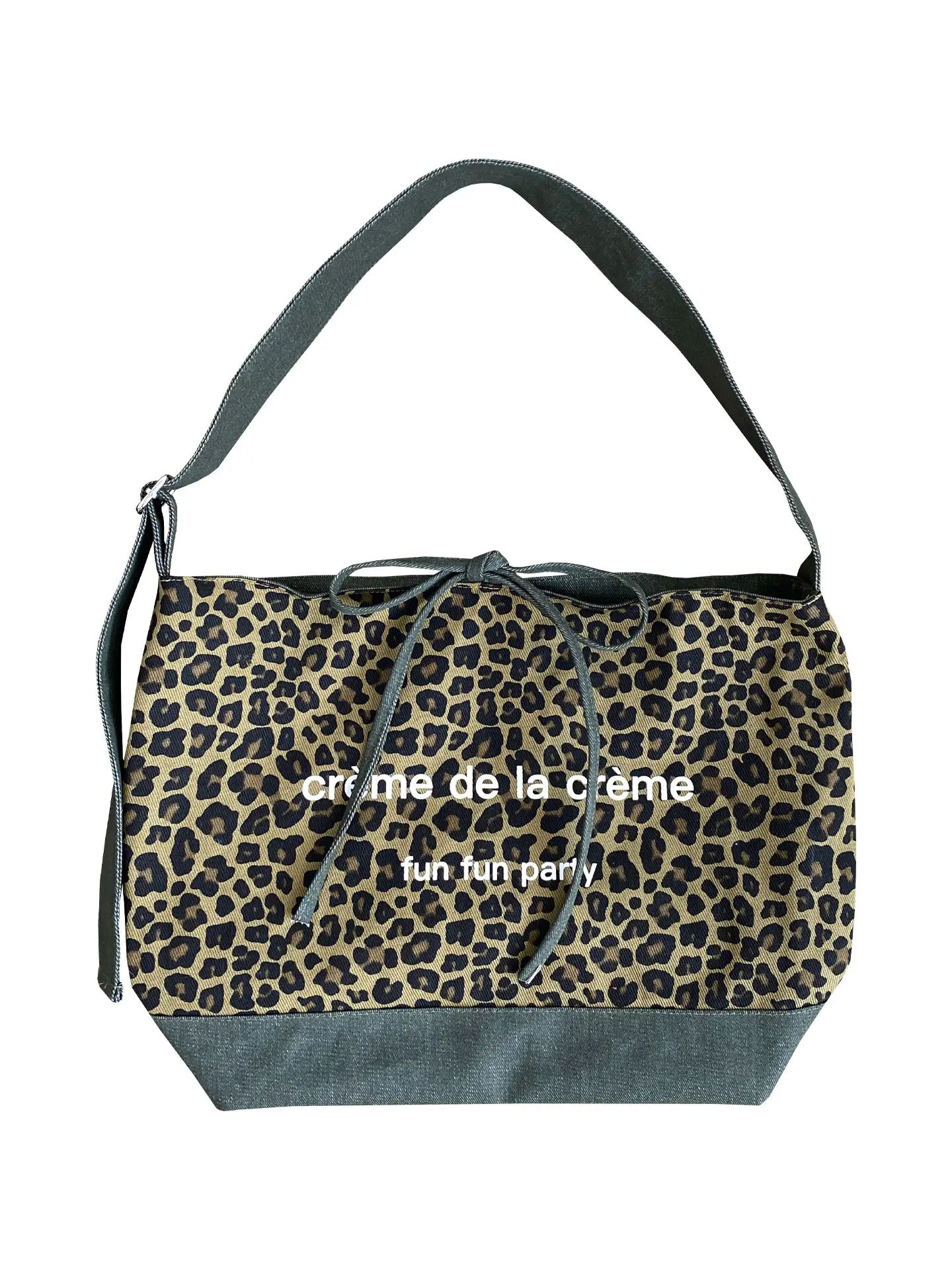 Retro Leopard Print Denim Tote Bag Double Sided Large Capacity - Image 13