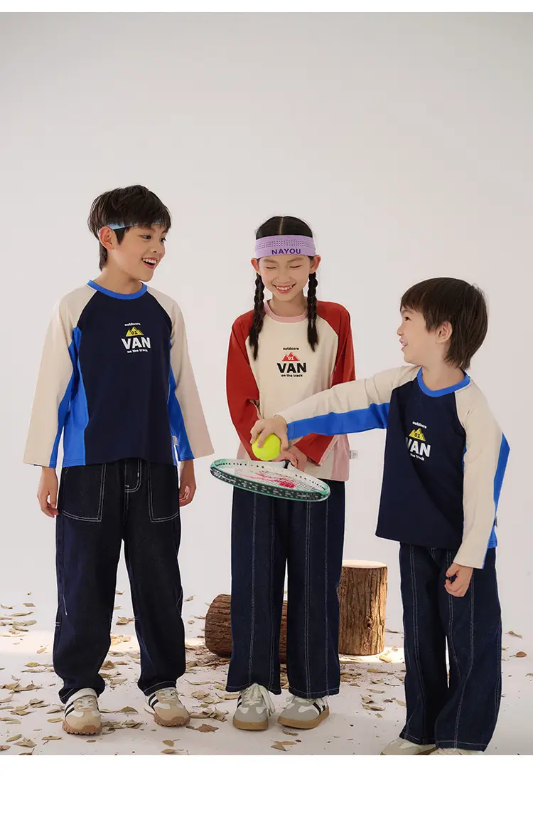 Kids Long Sleeve T-Shirt Set Boys Girls Spring Fall 2025 — feature 15