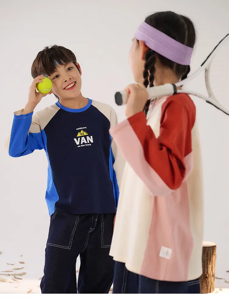 Kids Long Sleeve T-Shirt Set Boys Girls Spring Fall 2025 — feature 17