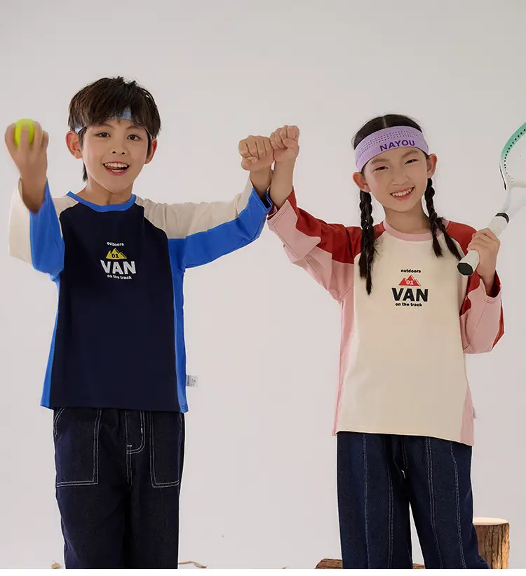 Kids Long Sleeve T-Shirt Set Boys Girls Spring Fall 2025 — feature 19