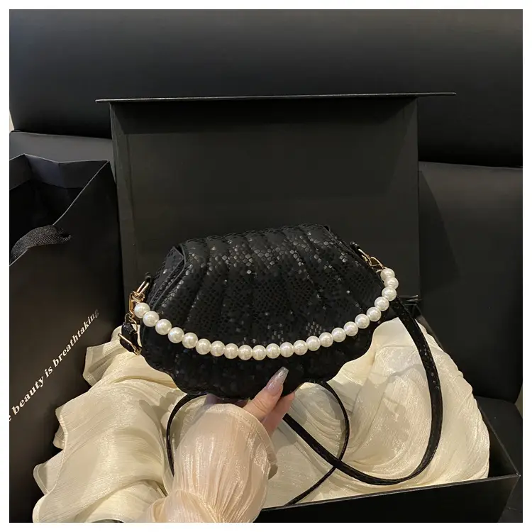 Pearl Chain Embossed Crossbody Bag for Women — feature 22