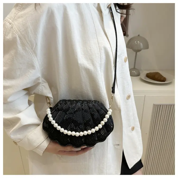 Pearl Chain Embossed Crossbody Bag for Women — feature 9