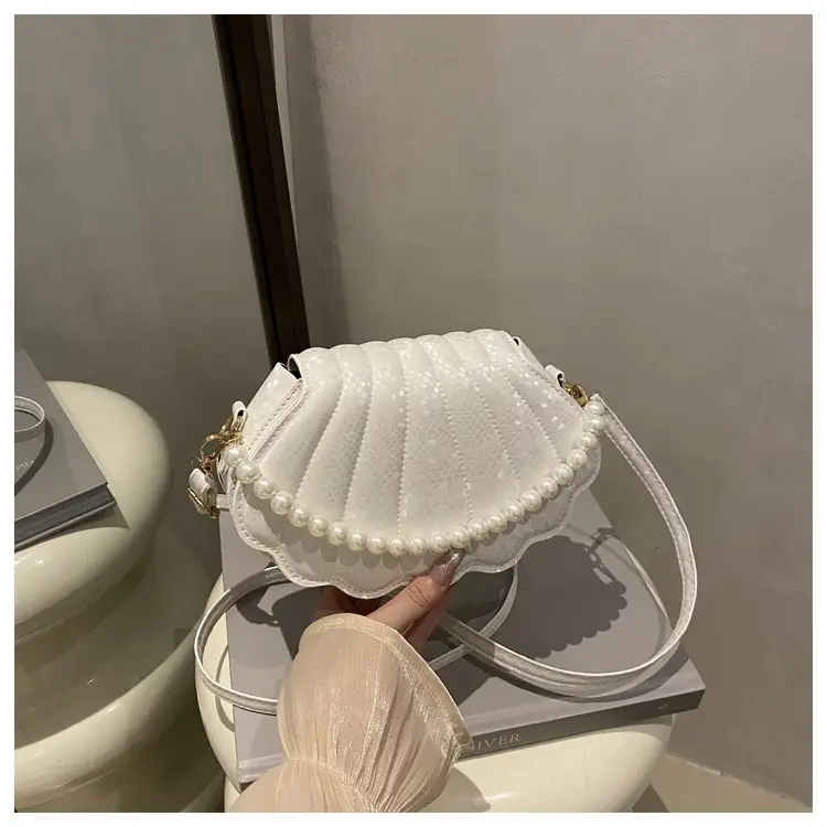 Pearl Chain Embossed Crossbody Bag for Women