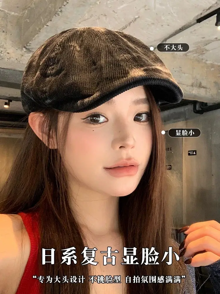 Japanese Retro Duckbill Cap for Women Autumn Winter Windproof Warm — feature 4