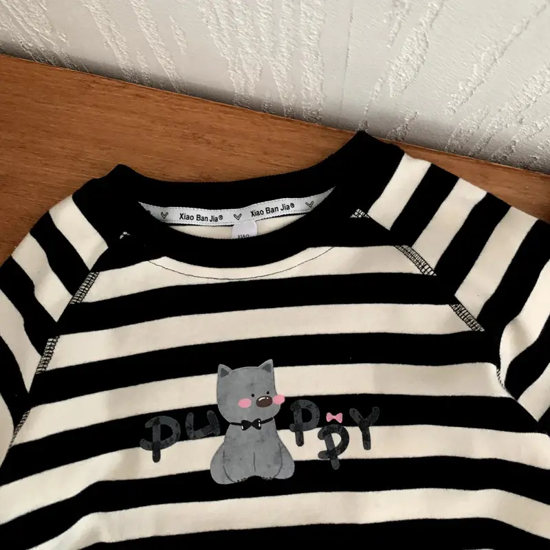 Cotton Striped Long Sleeve Top for Boys Small Medium - Image 3