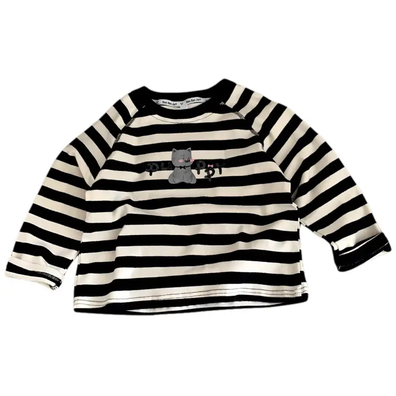 Cotton Striped Long Sleeve Top for Boys Small Medium - Image 6