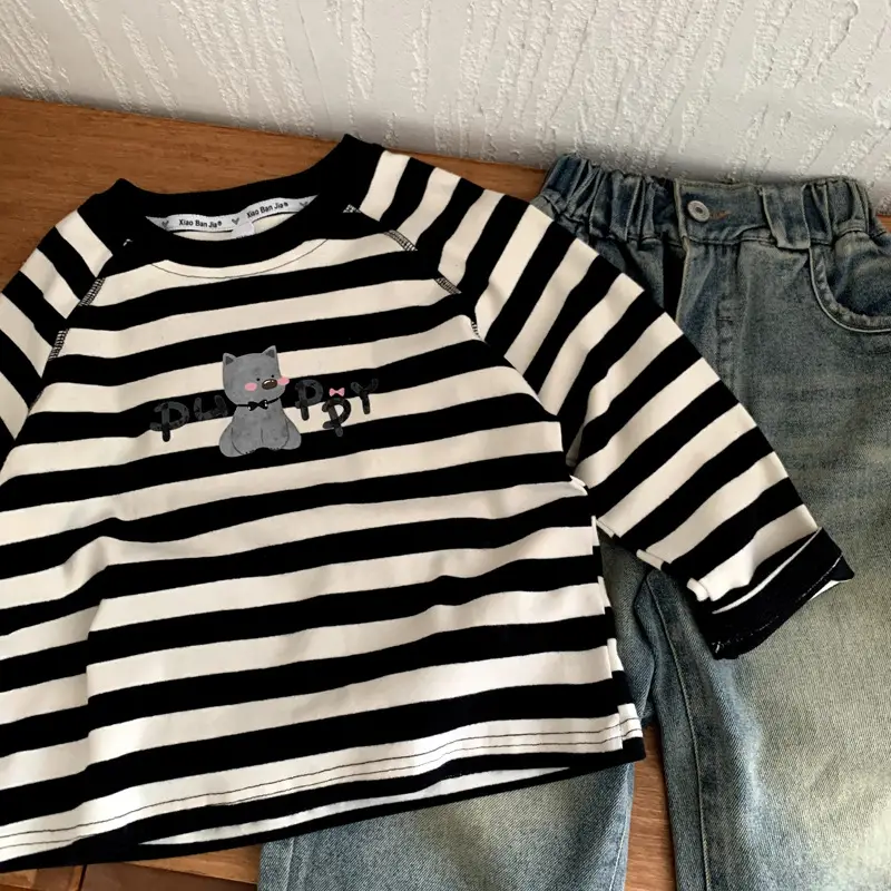 Cotton Striped Long Sleeve Top for Boys Small Medium — feature 3