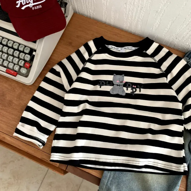 Cotton Striped Long Sleeve Top for Boys Small Medium — feature 4