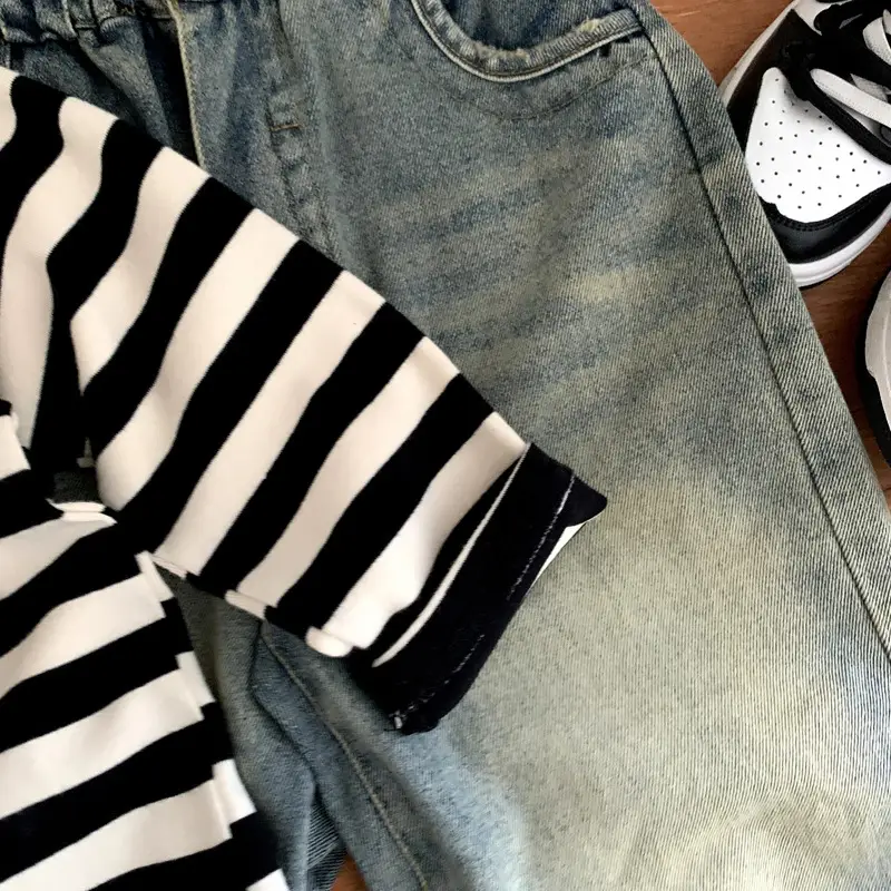 Cotton Striped Long Sleeve Top for Boys Small Medium — feature 6