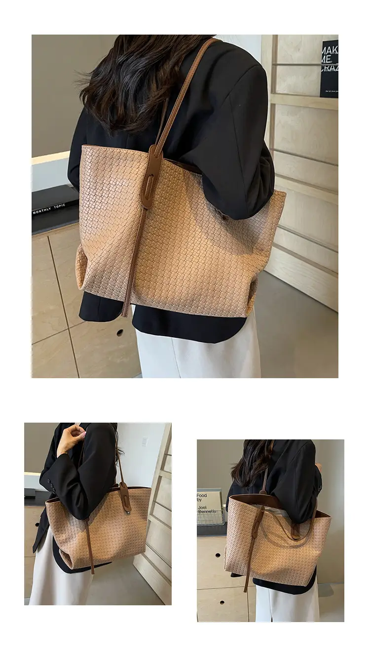 Black Crossbody Tote Bag with Embroidered Design — feature 13