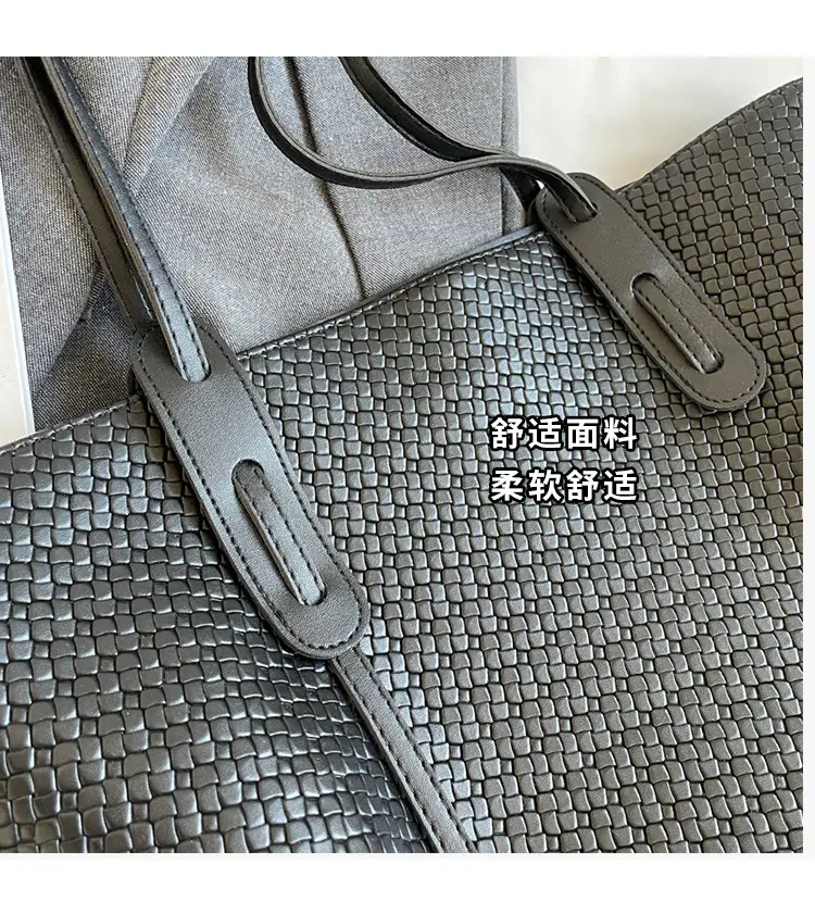 Black Crossbody Tote Bag with Embroidered Design — feature 6