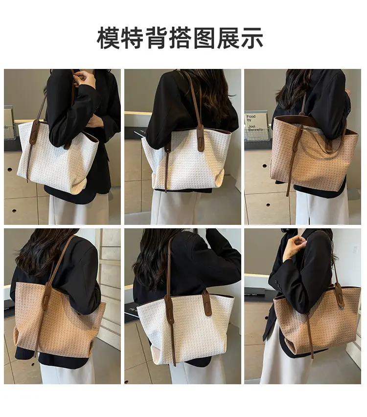 Black Crossbody Tote Bag with Embroidered Design — feature 9