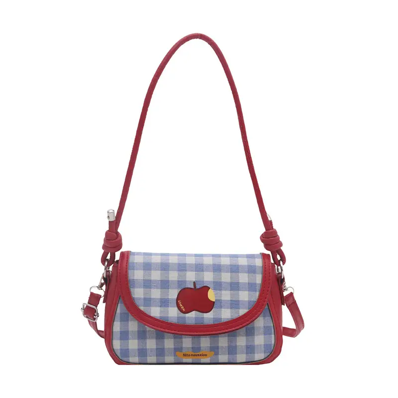 Cute Apple Design Crossbody Bag Blue White - Image 7