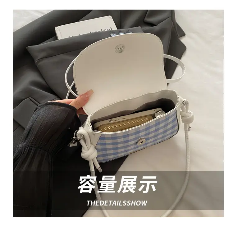 Cute Apple Design Crossbody Bag Blue White — feature 5