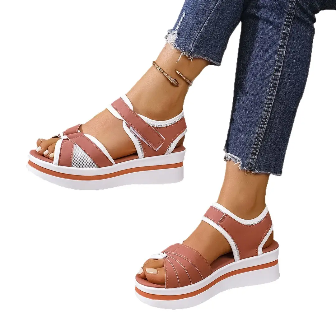 Summer New Women's Fish Mouth Cross Sandals Breathable Sports Style Foreign Trade Large Size Women's Shoes Thick-Soled Sandals for Women - Image 10