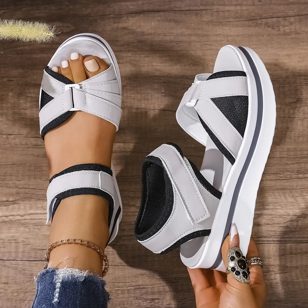 Summer New Women's Fish Mouth Cross Sandals Breathable Sports Style Foreign Trade Large Size Women's Shoes Thick-Soled Sandals for Women — feature 12