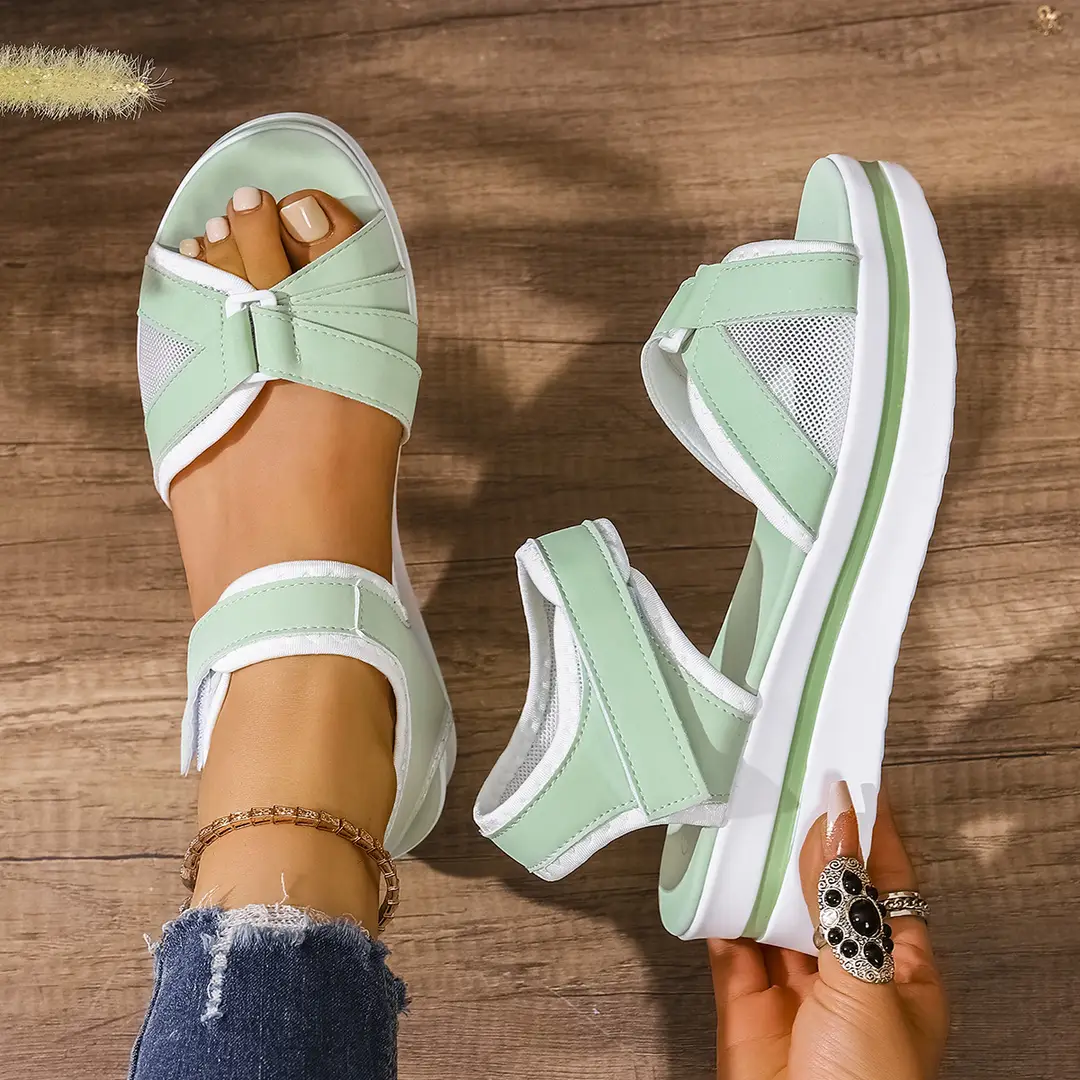 Summer New Women's Fish Mouth Cross Sandals Breathable Sports Style Foreign Trade Large Size Women's Shoes Thick-Soled Sandals for Women — feature 7