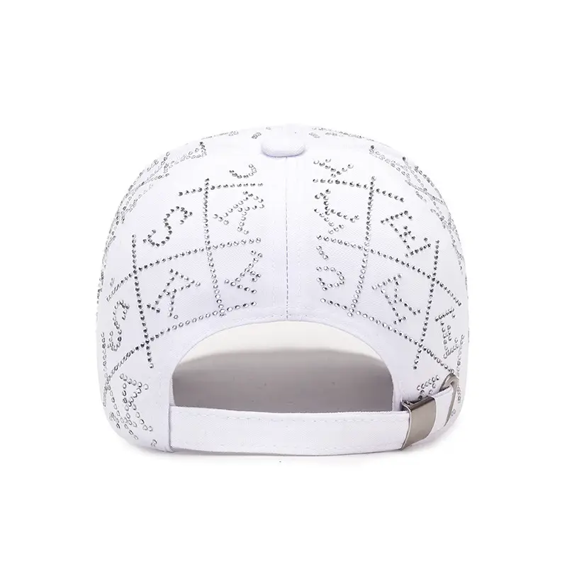 White Diamond Letter Baseball Cap for Women Spring Autumn