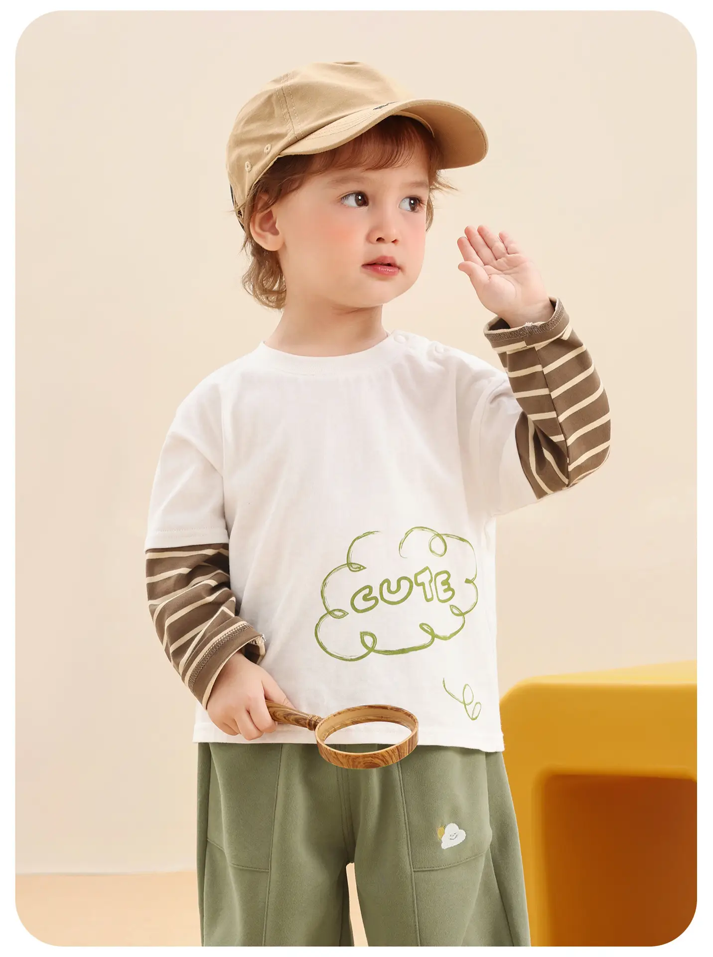 Kaka Panda Boys Long Sleeve T-Shirt Green Pants Set — feature 10