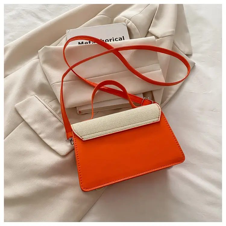 Women's Green Cream Lock Buckle Shoulder Bag — feature 15