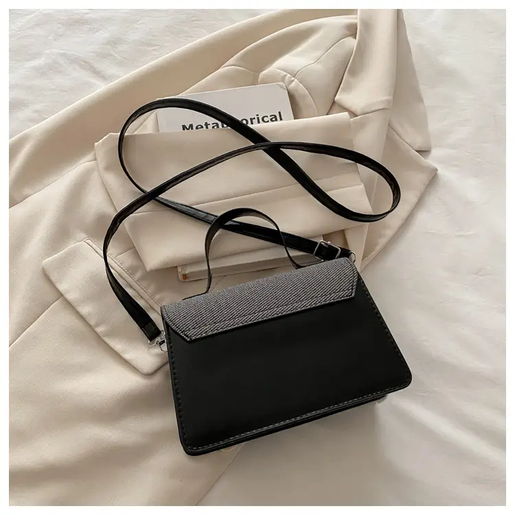 Women's Green Cream Lock Buckle Shoulder Bag — feature 18