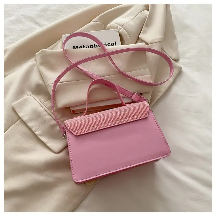 Women's Green Cream Lock Buckle Shoulder Bag — feature 21