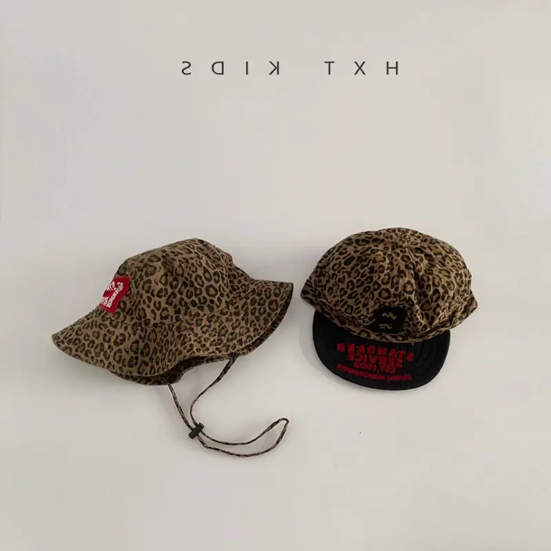 Toddler Red Leopard Print Bucket Cap with Soft Bristle - Image 7