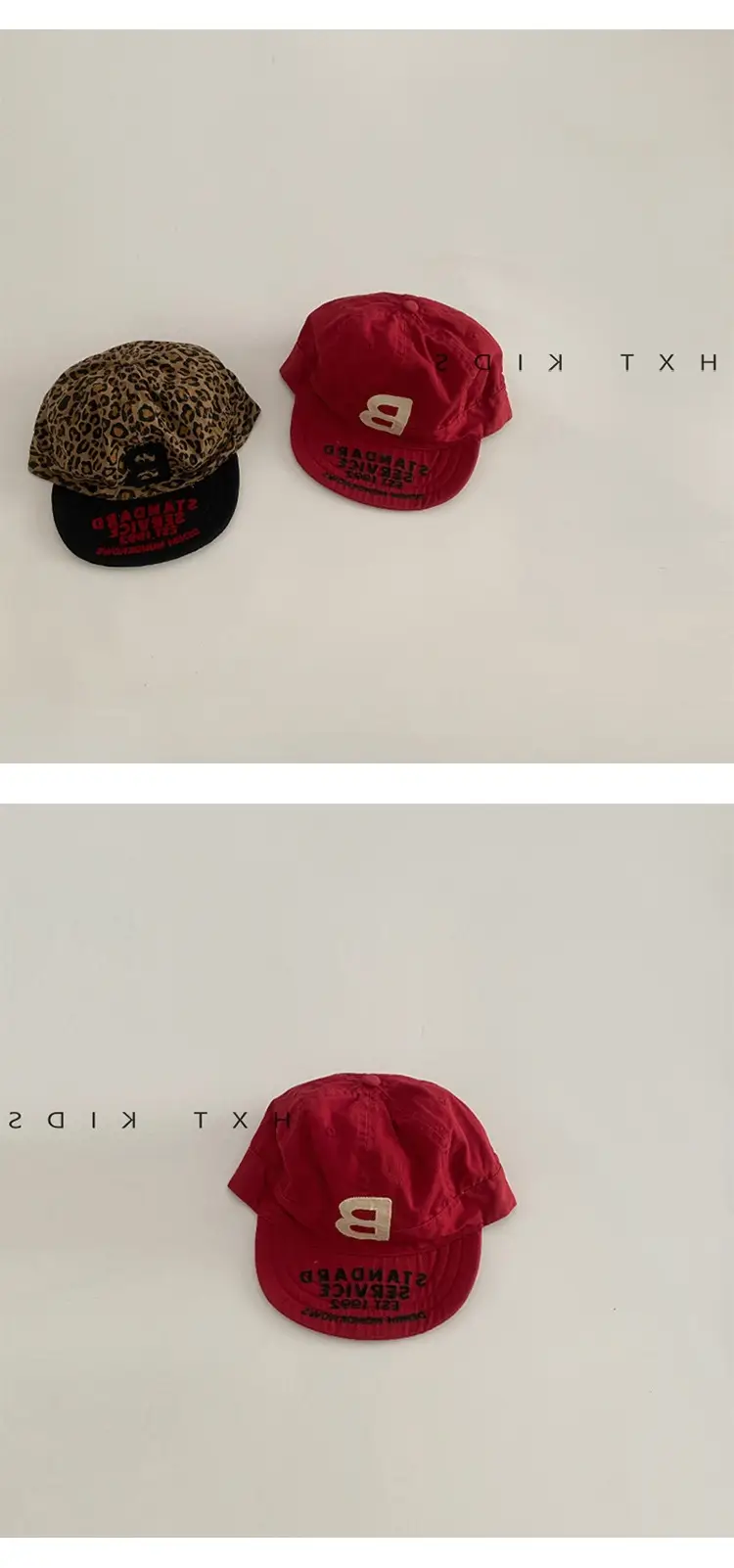 Toddler Red Leopard Print Bucket Cap with Soft Bristle — feature 3