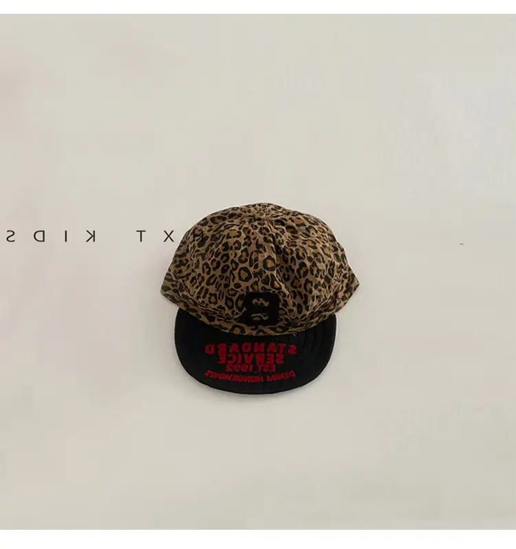 Toddler Red Leopard Print Bucket Cap with Soft Bristle — feature 4