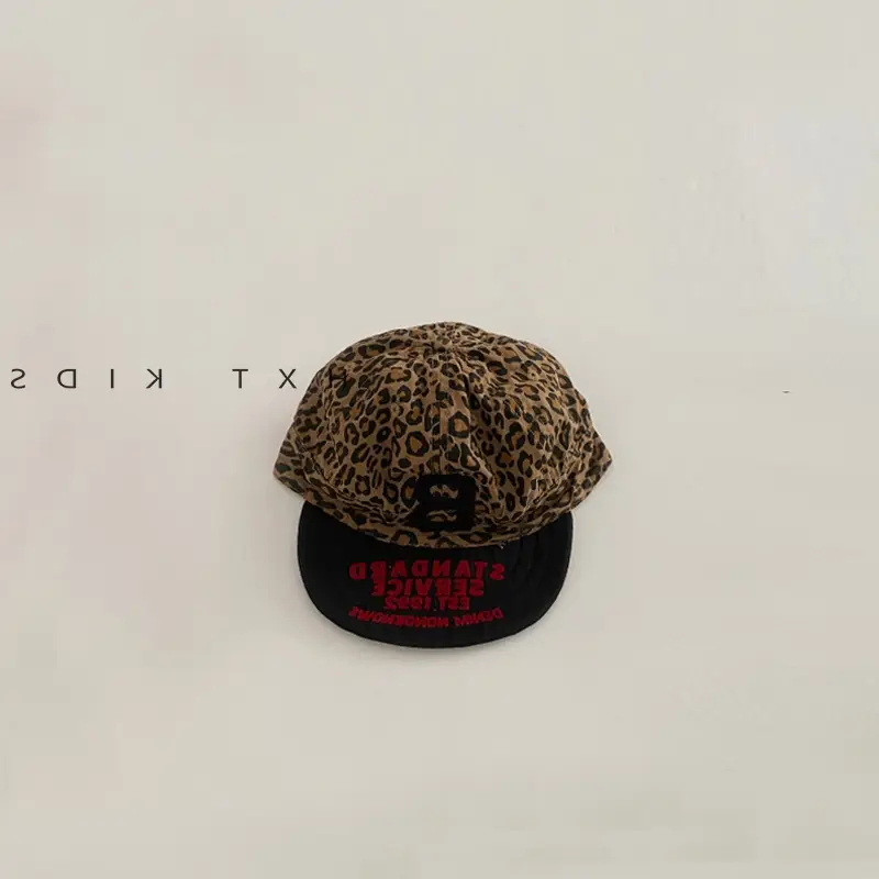Toddler Red Leopard Print Bucket Cap with Soft Bristle - Image 2