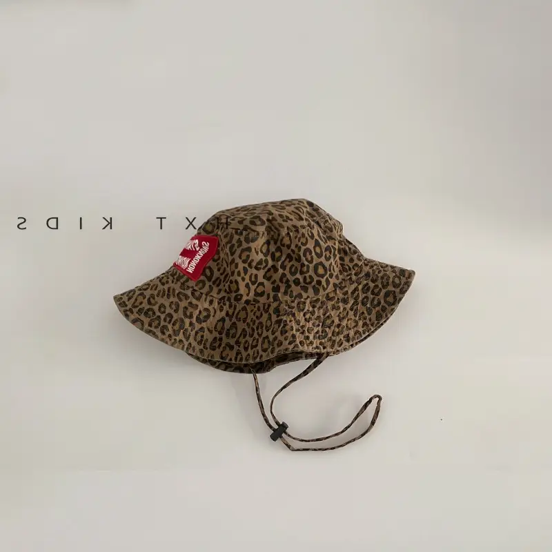 Toddler Red Leopard Print Bucket Cap with Soft Bristle - Image 3