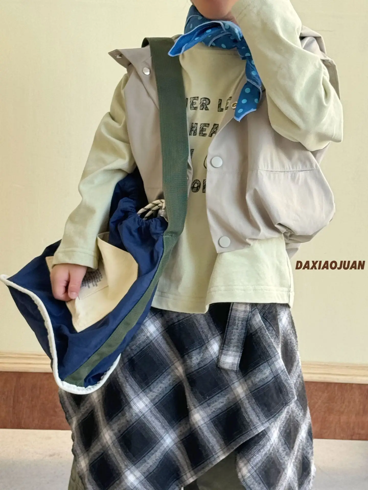 Girls Plaid Pants Outfit 2025 Autumn Top - Image 4