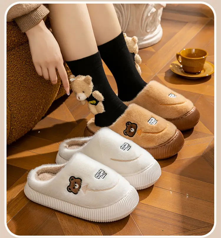 Men Winter Cotton Slippers White Bear Design — feature 23